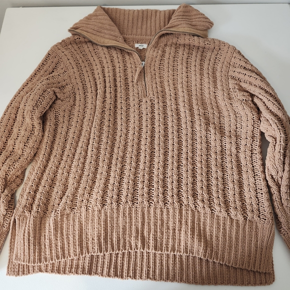Aerie Ribbed Cowl Neck Sweater in Brown - Picture 1 of 4